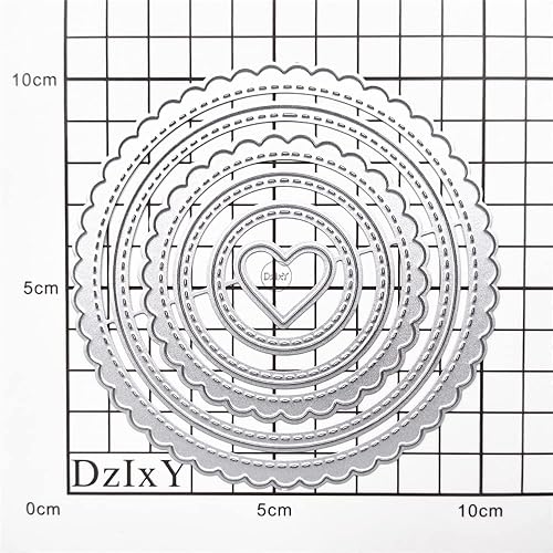 Miniatura 6 de DzIxY Troqueles de corte de metal de forma redonda para kit de fabricación de tarjetas, papel de gofrado, troqueles, plantillas de máquina de