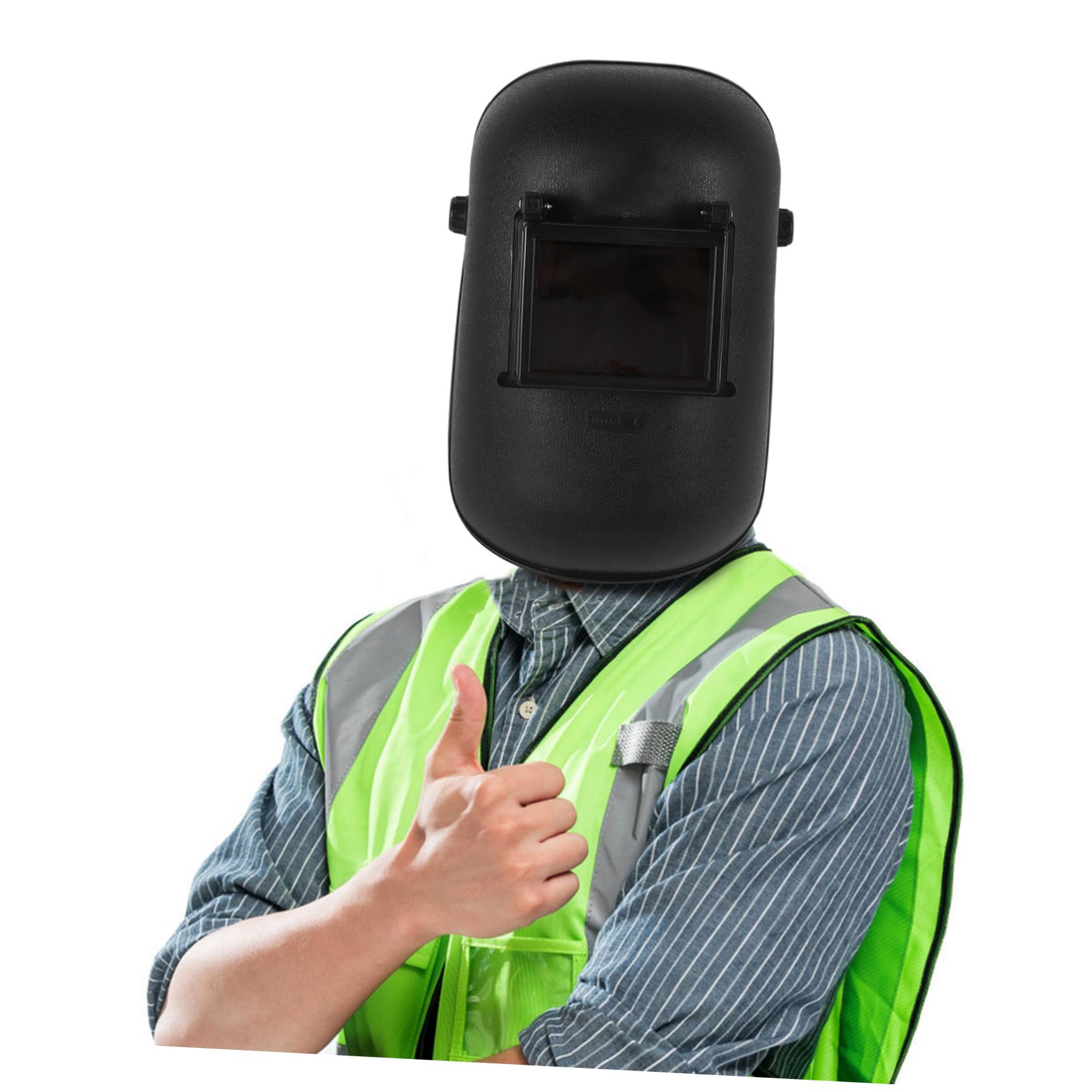 Maschera per Saldatura a Fascia Grande Visione Nero Pp | Protettiva per Saldatore, Accessorio Leggero, Copertura di Protezione per Saldatura