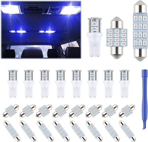Juego de 24 bombillas LED para interior de automóvil, 194 T10 DE3175 578, 1.220 in, 1.654 in, bombillas de repuesto para el mapa del automóvil,