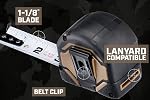 Spec Ops - SPEC-TM16 Tools 16-Foot Tape Measure, Auto Lock, 1 1/4" Double-Sided Blade, Military-Grade Composite Case, 3% Donated to Veterans Black/Tan