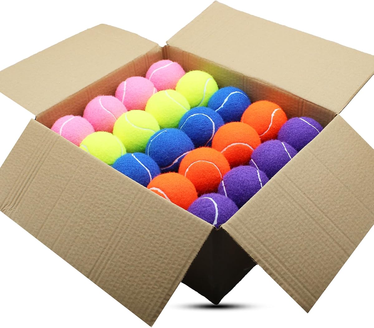 Pelota de tenis, paquete de 40 pelotas de práctica a granel, pelotas para perros | Pelota de entrenamiento de tenis resistente y colorida para principiantes, pelotas de ejercicio para perros