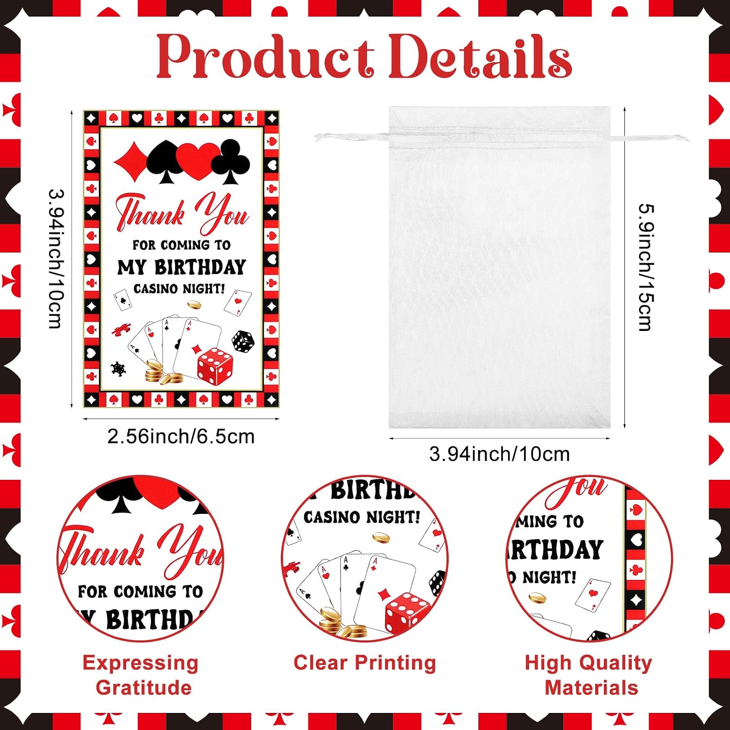 24 Sets Casino Shot Glasses Party Favors Acrylic Poker Shot Glasses Bulk image 3