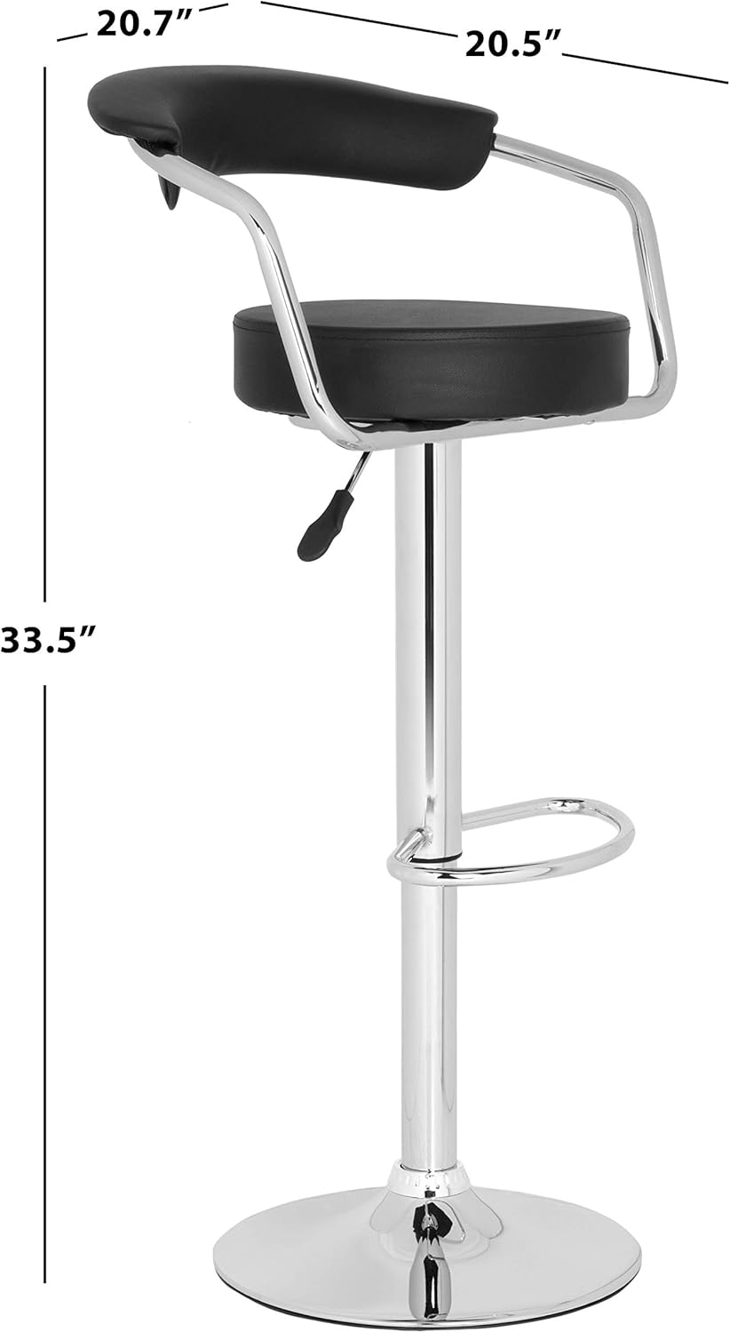 Safavieh Home Collection Angus Black Adjustable Swivel Gas Lift 25.2-31.5-inch Bar Stool