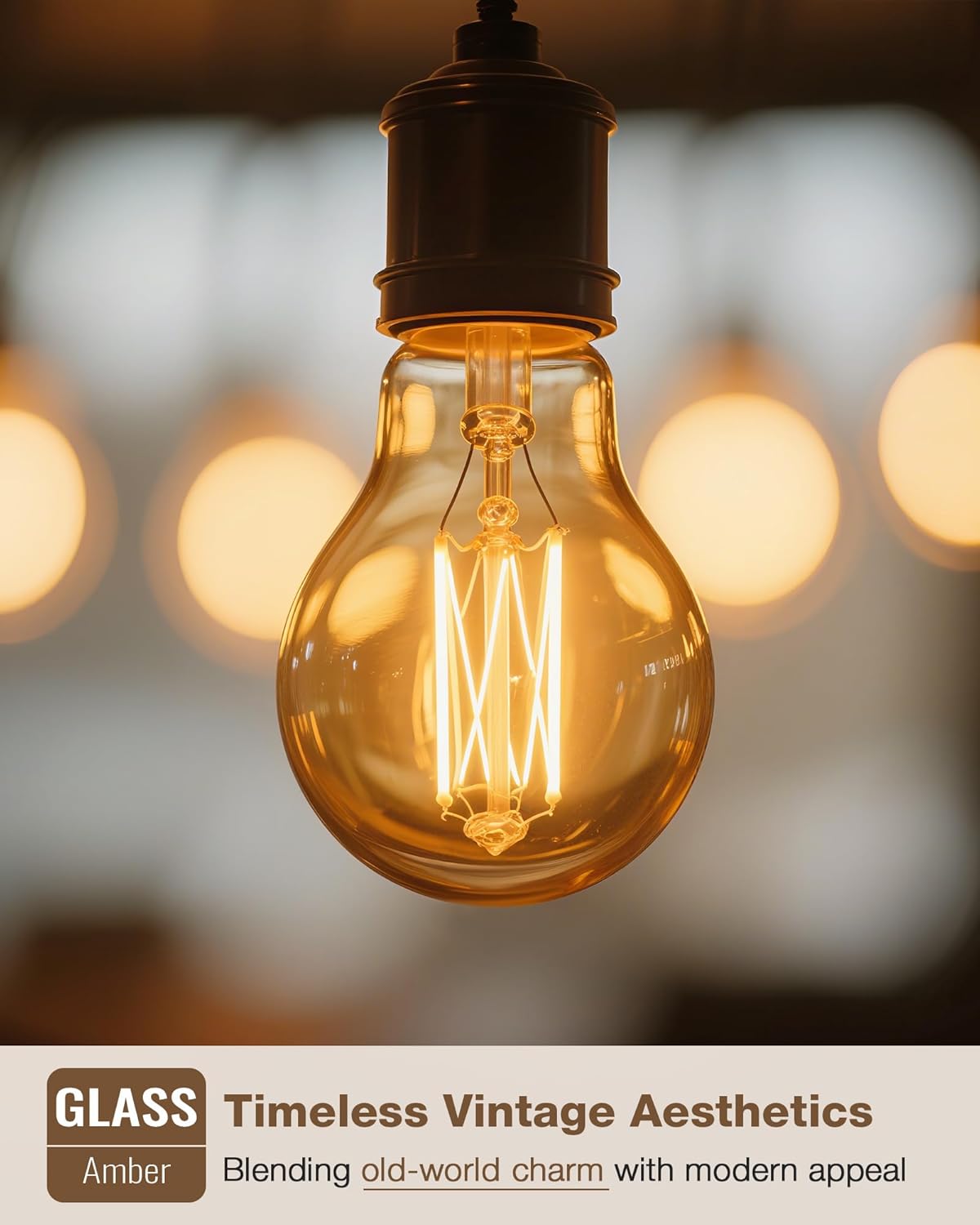 Lafoy A19 Amber 2200K Soft Warm E26 Light Bulbs, Dimmable Vintage LED Edison Bulbs 60 Watt Equivalent, 550 Lumen Medium Base Lightbulbs, Antique Old-Fashioned Style 60W Replacement, 120V 12 Pack