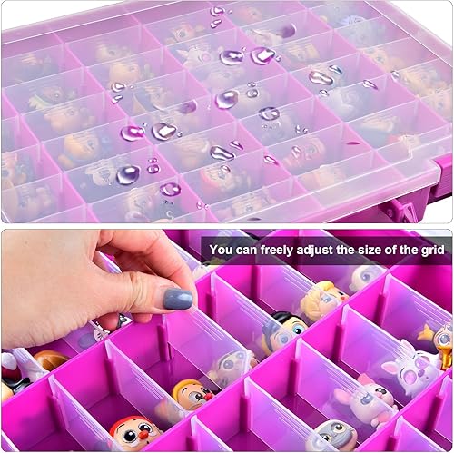 Vista 4 de Vitrina compatible con figuras mini coleccionables de Disney Doorables/para MGA Entertainment Miniverse. Contenedor organizador de almacenamiento