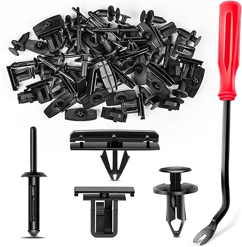 Miniatura 9 de Nilight 100 clips de retención de automóvil de 0276in 0354in tipo empuje clips de remache de sujeción de parachoques para Lexus Toyota GM 1