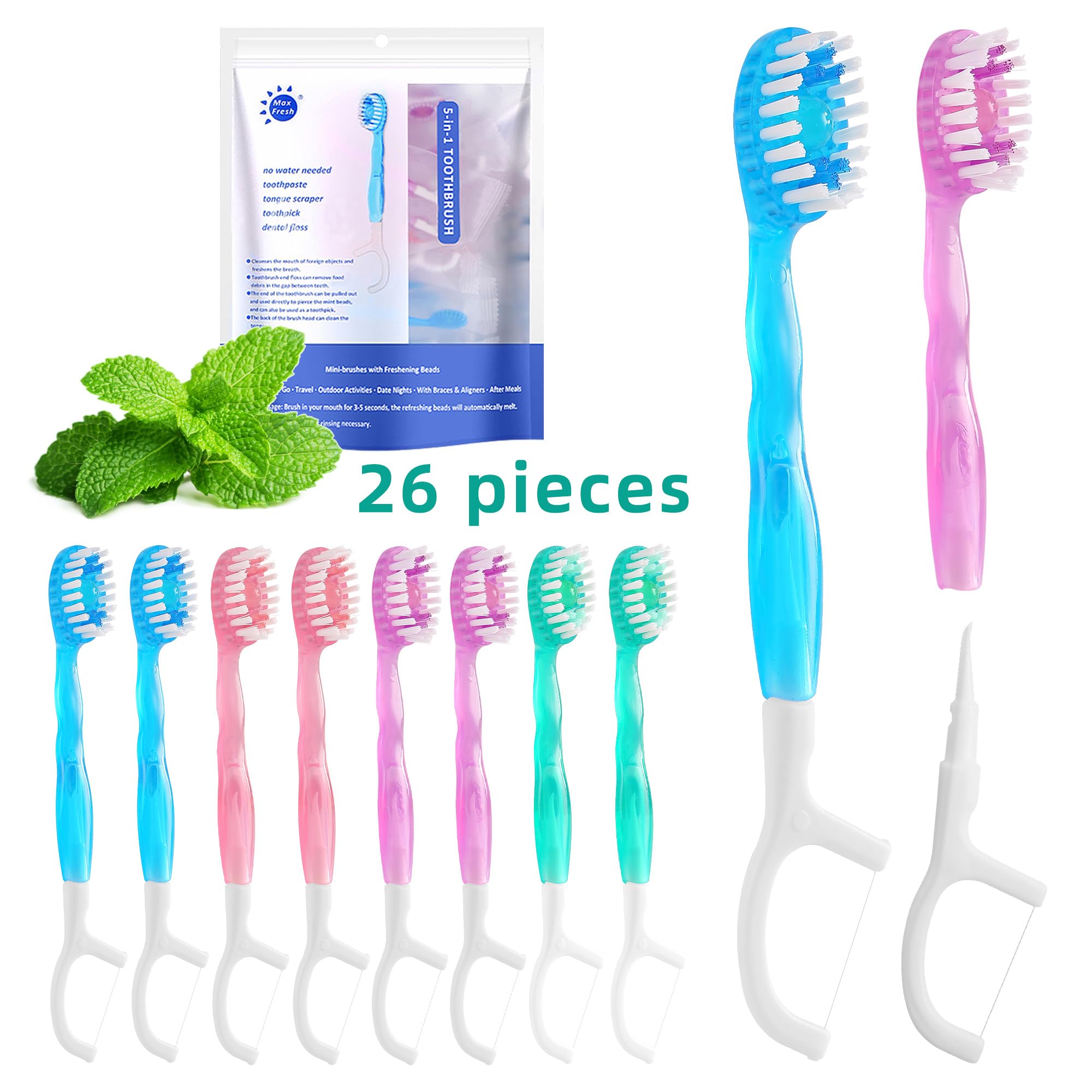 Amazon.com : FOREVIVE 5 In 1 Disposable Toothbrush With Toothpaste
