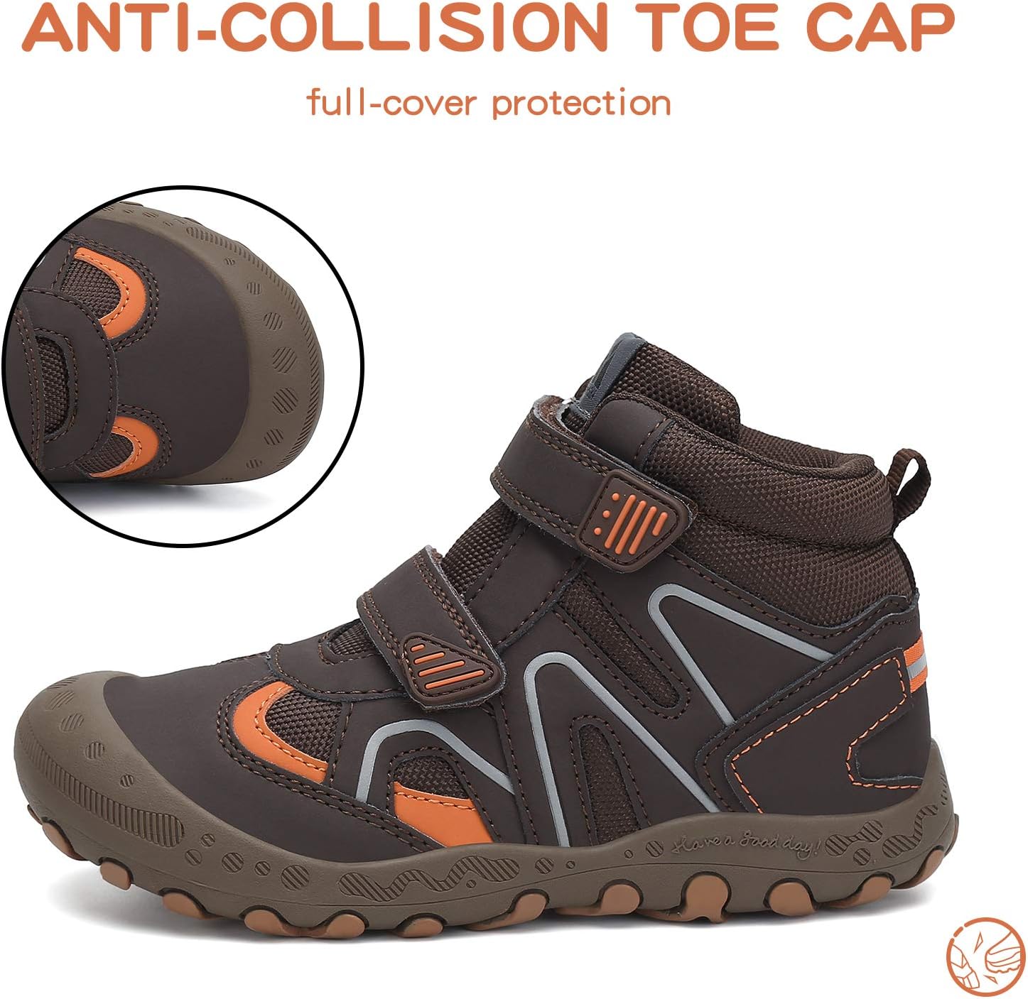 Mishansha Kids Water Resistant Hiking Boots, Boys Girls Anti Collision Anti-Skid Athletic Outdoor Adventure Trekking Shoes - Image 3