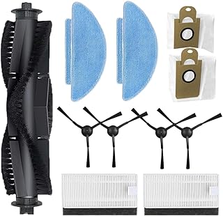 HASTHIP® 11Pcs Replenishment Kit, Replacement Parts for ILIFE T10S Robot Vacuum Cleaner, Replacement Accessories - 1 Main Brush, 4 Side Brushes, Mop Cloth, 2 Filters, 2 Dust Collection Bags.