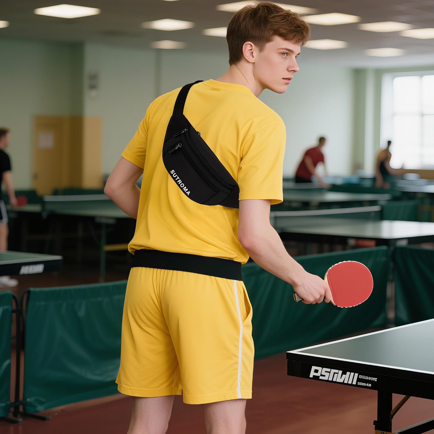 SUTROMA Black Fanny Pack, Women's Crossbody Bag, Cross body Waist Bags Travel Bag Purse Fashion for Running Hiking Cycling