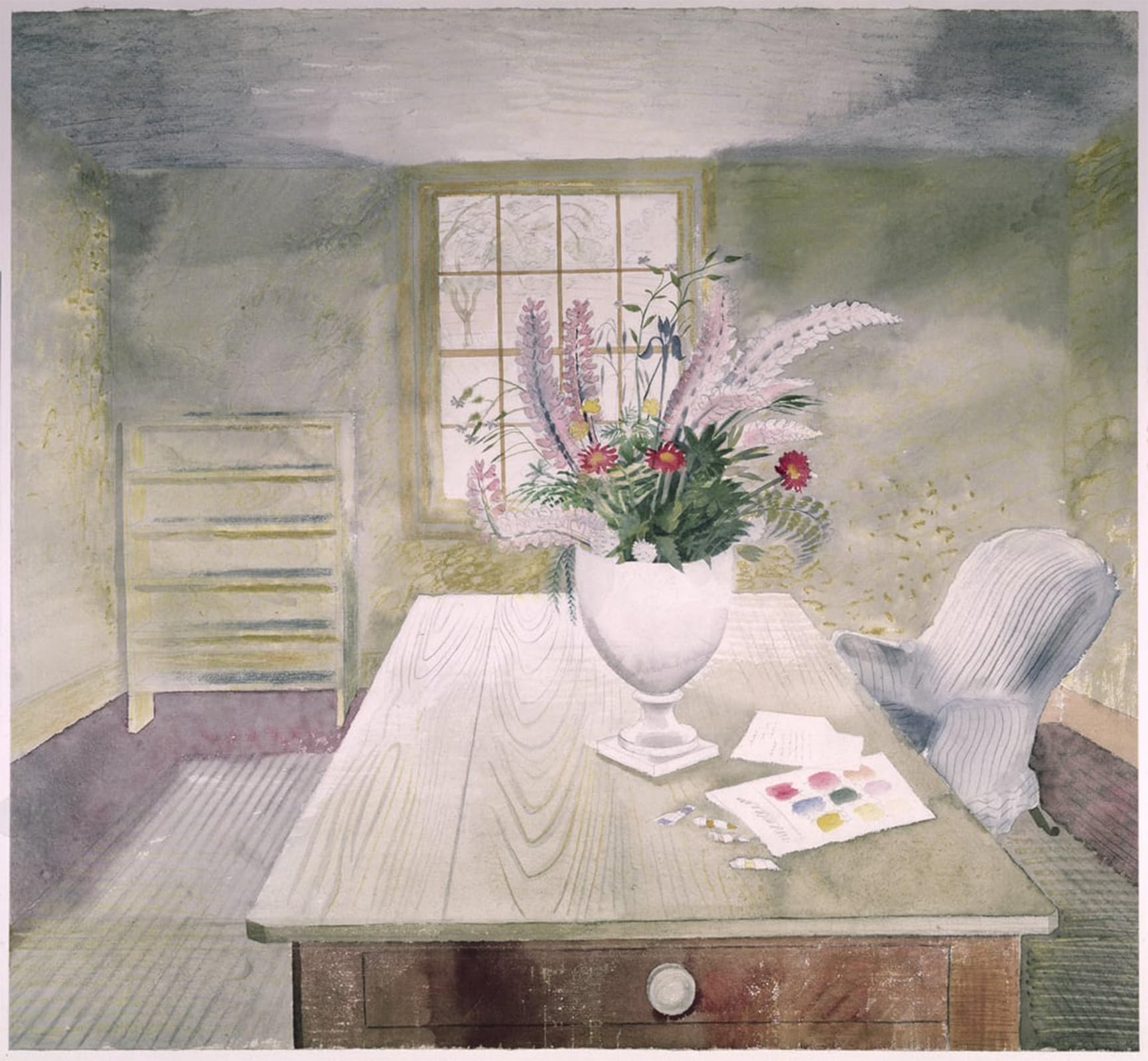 Posteriik No Frame Famous Animal Posters Vintage Picture Garden Flowers On A Cottage Table By Eric Ravilious Modern Wall Decor For Home Decor 60X90cm