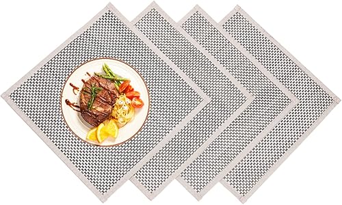 Miniatura 9 de RUTECK Juego de 4 manteles individuales de plástico de ratán para mesa de comedor y cocina, lavables, antiarrugas, resistentes al calor, decoración