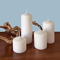 Vista 5 de Stonebriar Paquete de 3 velas altas de 3 x 3 pulgadas, 18 horas de larga duración, sin perfume, de cera blanca