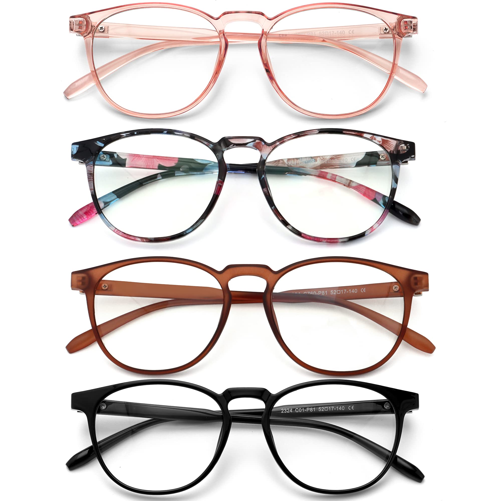 ZZDBlue Light Blocking Glasses for women/men - 4Pack Computer Reading/Gaming/TV/Phones Glasses Anti UV Glare Eyestrain