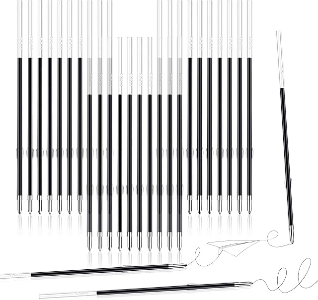 30 Pcs Retractable Pen Refills, 0.7 Retractable Refill, Retractable Pen Ink Refills Black Pen Ink Refill with Smooth Writing Replaceable Ballpoint Pen Refills, 0.7 mm