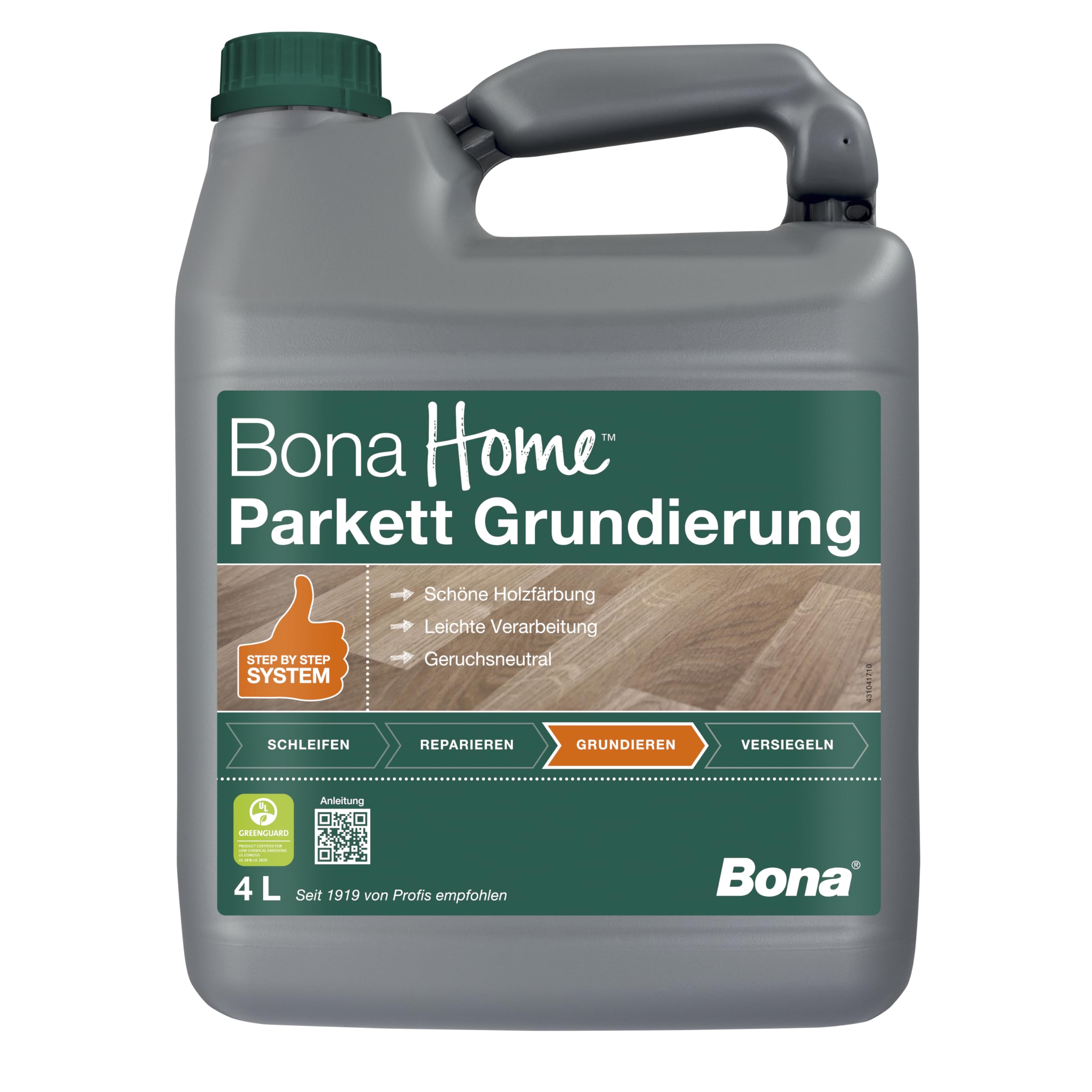 Parkett Grundierung Versiegelung Bona Home Parkettlack 4L, Holzgrundierung | Elastische Holzboden Grundierung, Parkett Dielen, geruchslose Parkett Versiegelung,Parkettlack transparent