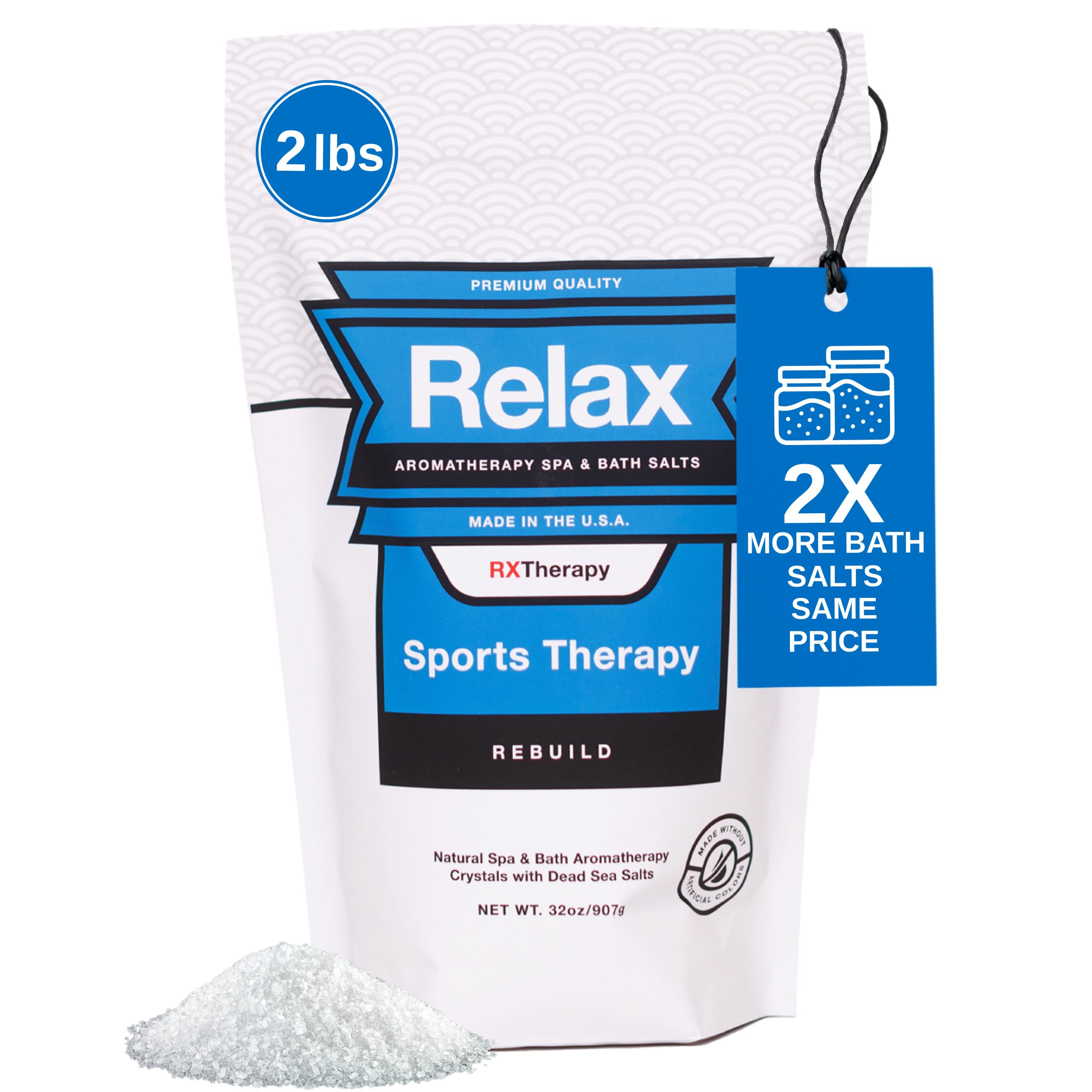 Relax Spa & Bath, Epsom & Dead Sea Salts, Aromatherapy Bath Salts for Hot Tub, Bath, or Spa, Infused with Magnesium, Sports Therapy