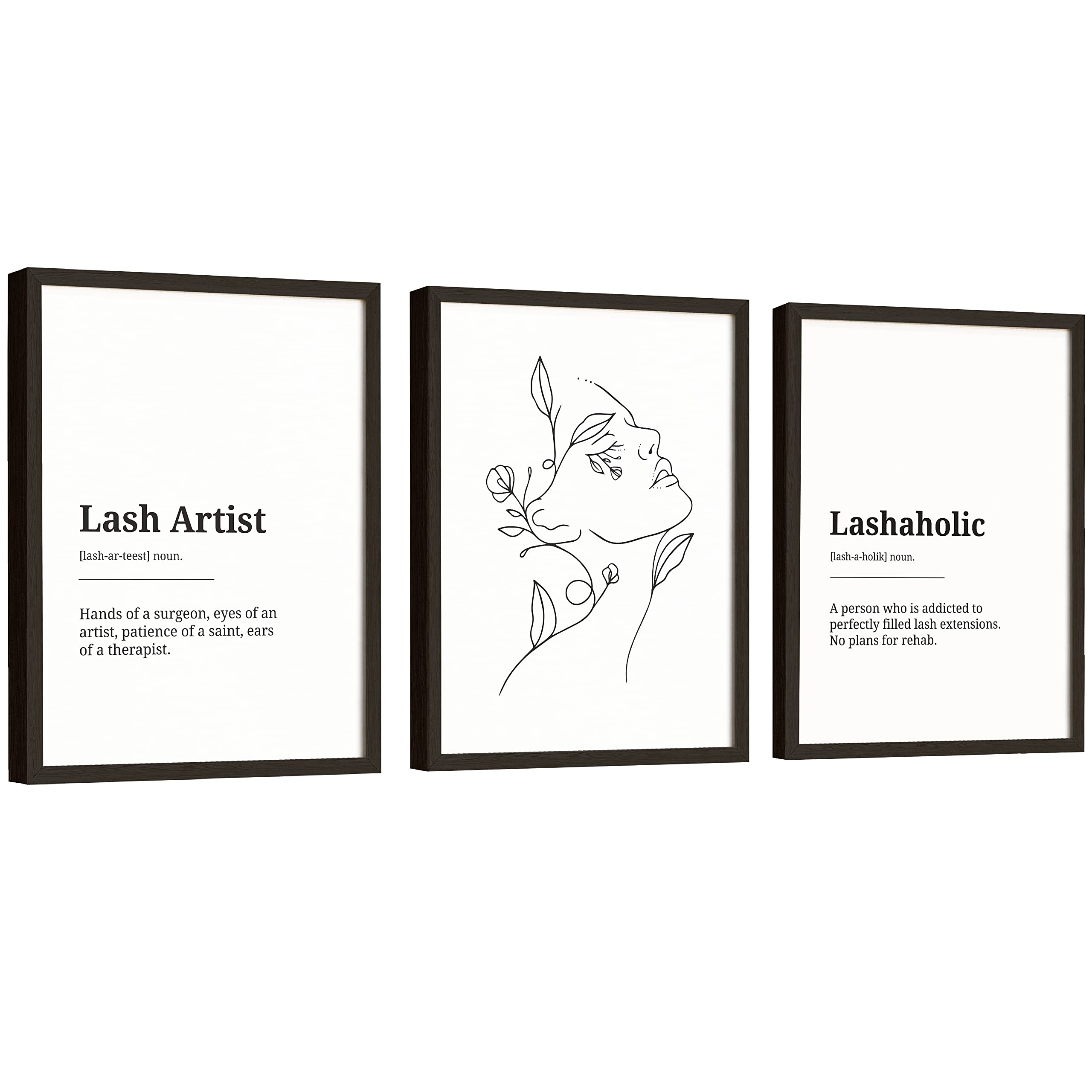 EXCOOL CLUBLash Decor - 12x16 Lash Decorations for Salon Room, Eyelash Wall Decor, Lash Artist Definition Poster, Eyelash Picture for Bedroom, Woman Line Drawing Wall Art for Salon (UNFRAMED)