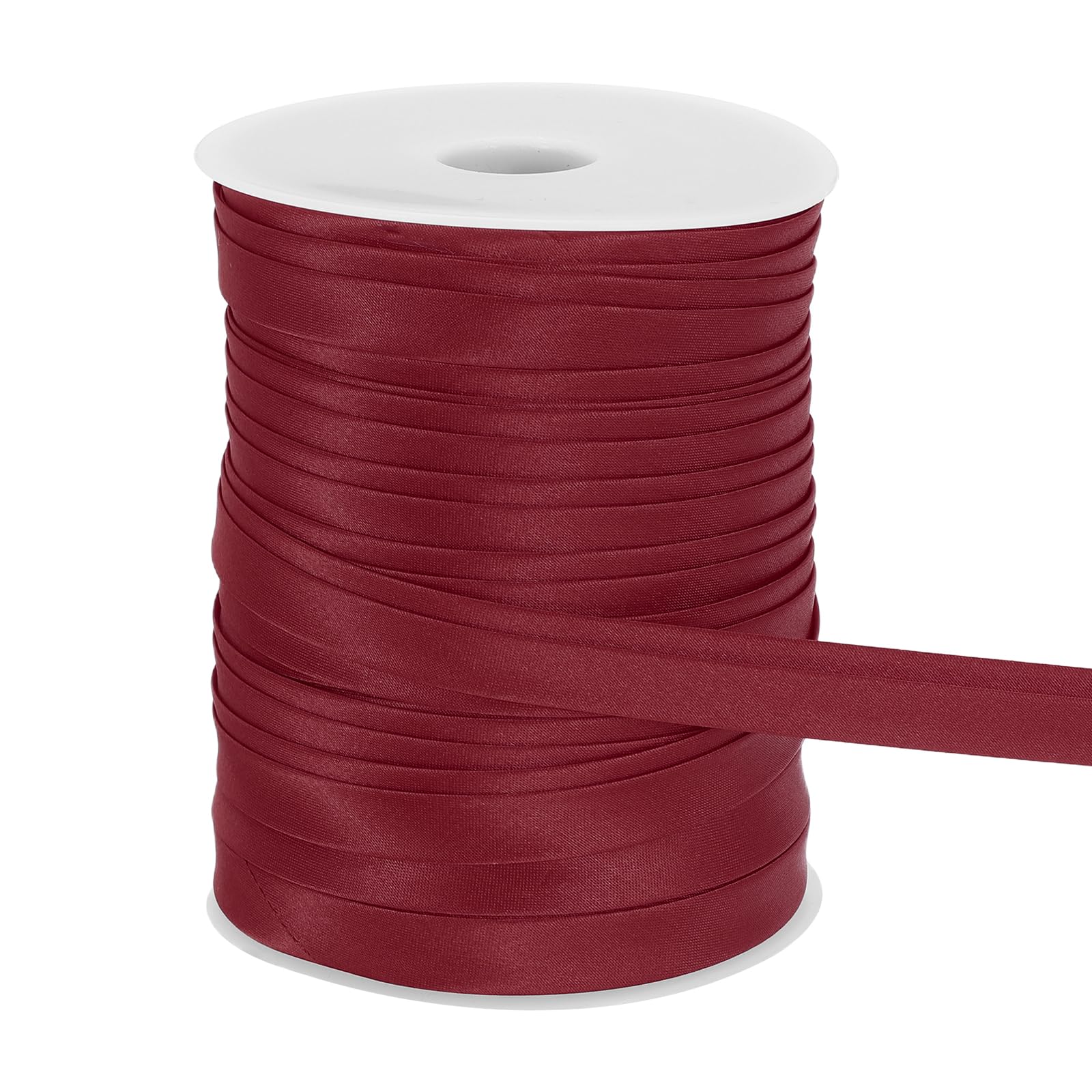 Biais en satin pré-plié rouge foncé ruban double pli pour border et matelasser