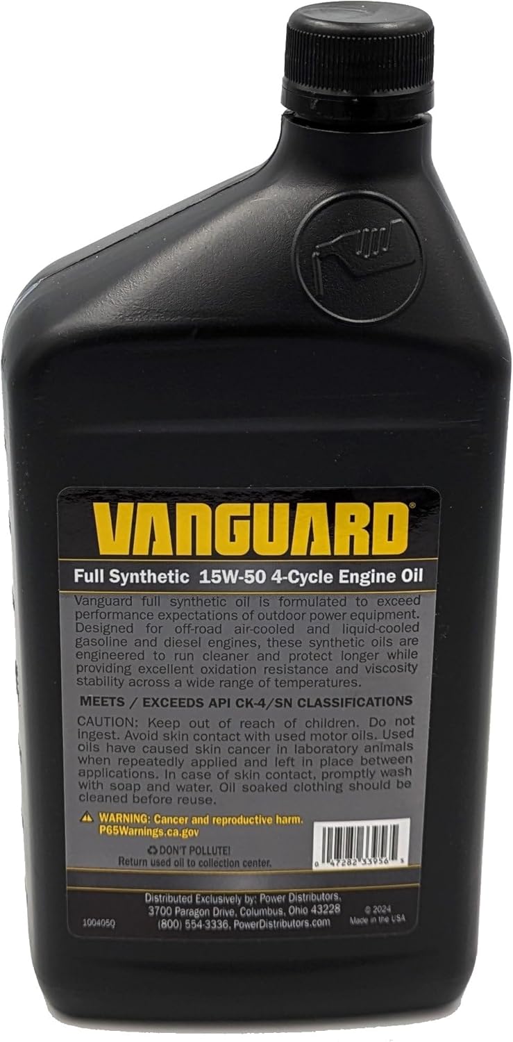 Vanguard 15W-50 Full Synthetic Oil Change Kit for Vanguard 810cc and Big Block Engines with Oil Guard (Contains 5 Quarts)