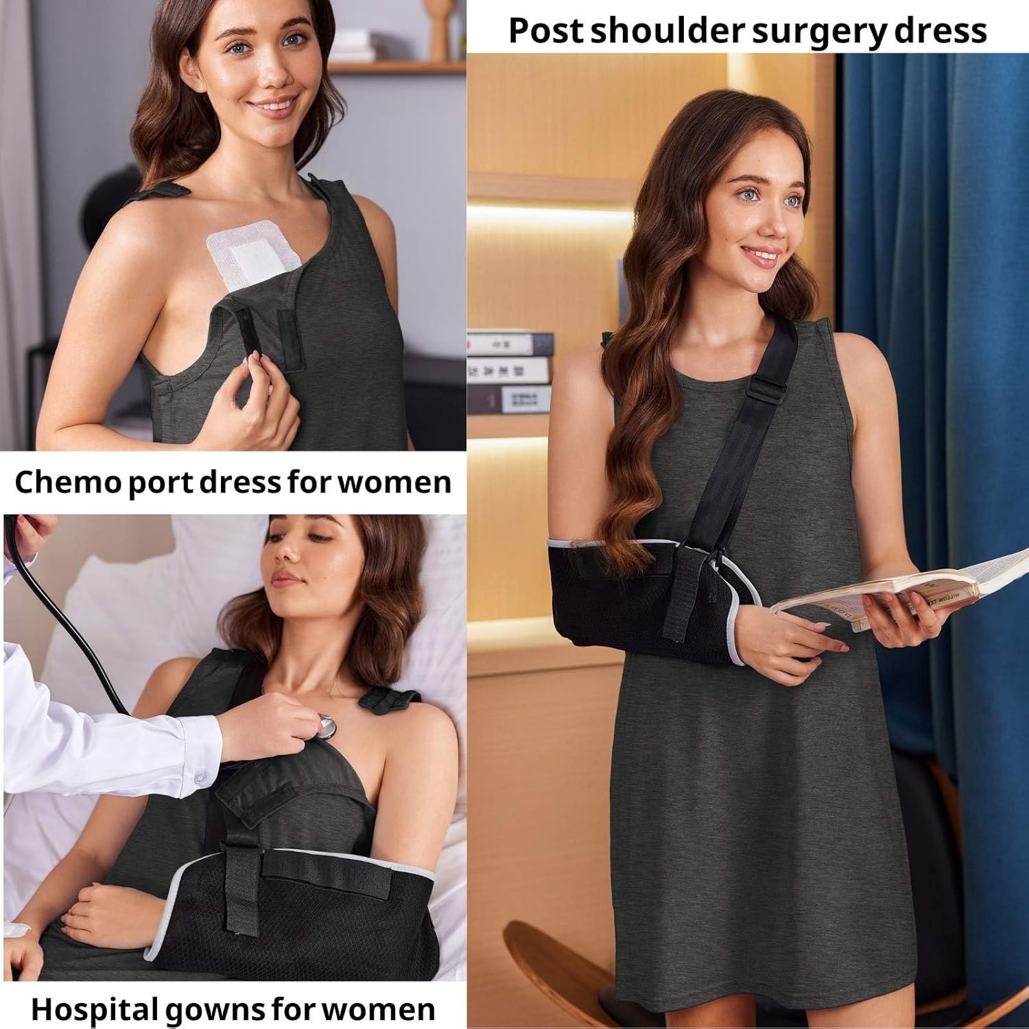Deyeek Women's Post Shoulder Surgery Dress Full Tear Away Sleeveless Tank Dress After Rotator Cuff Adaptive Clothing - Image 2