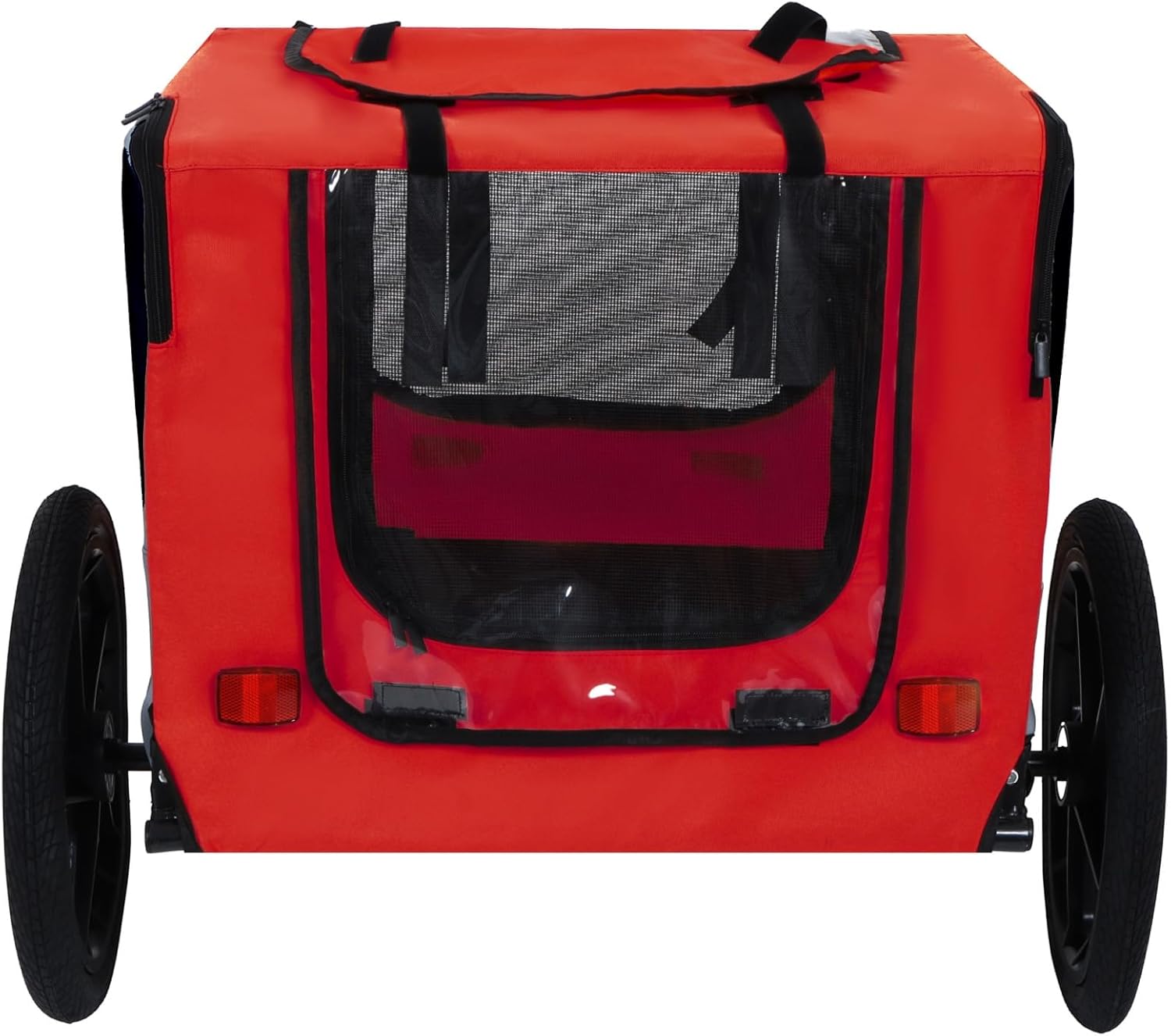 Dog Bike Trailer, Suitable for Small and Medium Pets, 2-in-1 Pet Stroller Cart Bicycle Carrier, Easy Folding Cart Frame with Quick Release Wheels, Non-Slip Floor, Internal Leash
