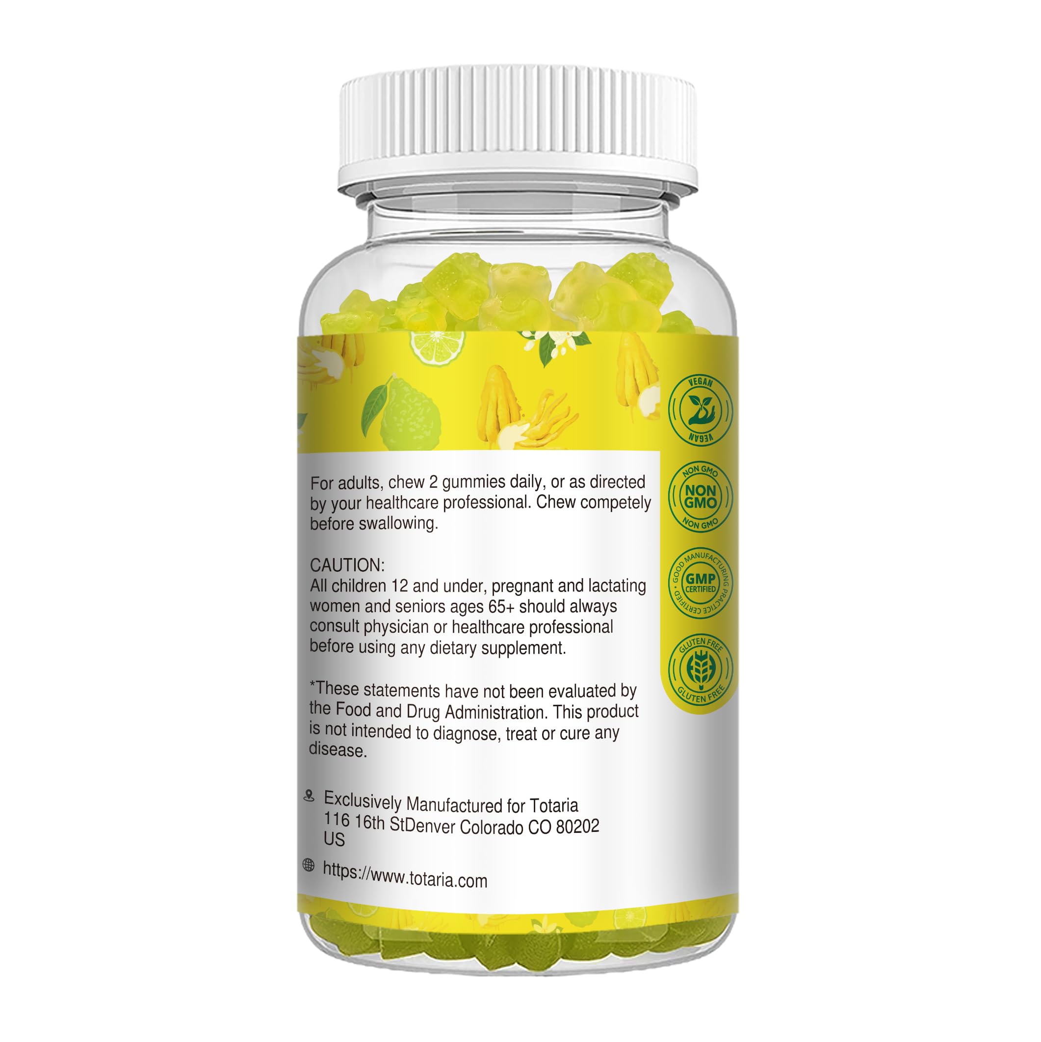 Sugar Free Citrus Bergamot Gummies - All Natural Supplements 25:1 Extract from Italian Bergamot Supplement for Healthy Anti-Aging Sugar-Free Vegan — Amazon image 8