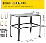 VEVOR Welding Table 36" x 24", 800LBS Capacity Welding Workbench Table, Heavy-Duty Work Bench with 0.63" Fixture Holes and Non-Slip Foot Pads for Welding Assembly Repair Works