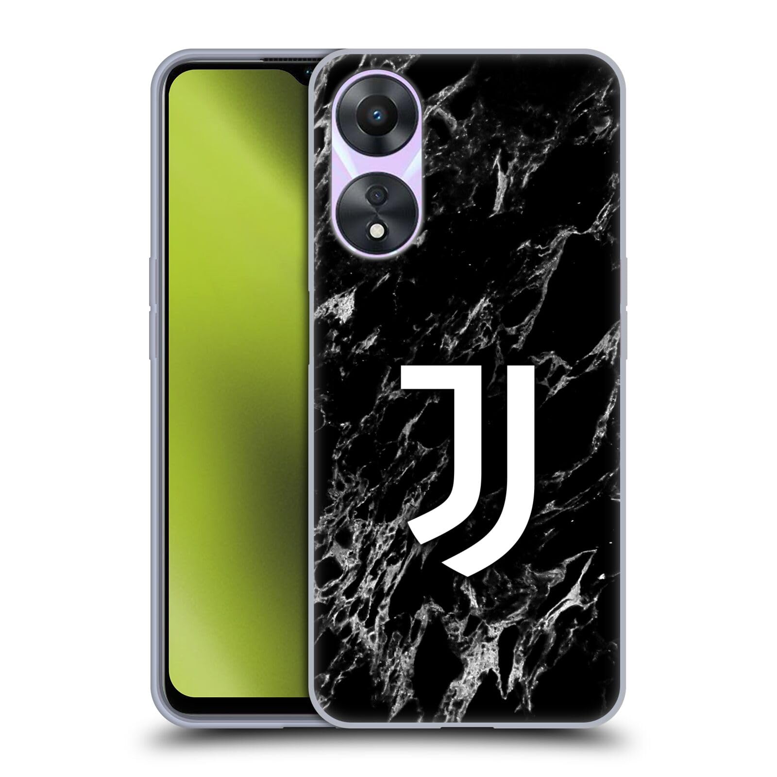 Head Case Designs Licenza Ufficiale Juventus Football Club Nero Marmoreo Custodia Cover in Morbido Gel Compatibile con Oppo A78 4G
