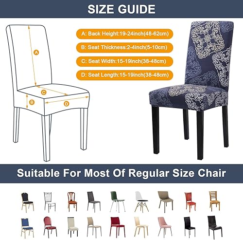 Miniatura 4 de Fundas para sillas, fundas para sillas de comedor, paquete de 6, fundas elásticas para sillas de comedor, fundas para sillas de comedor para cocina,