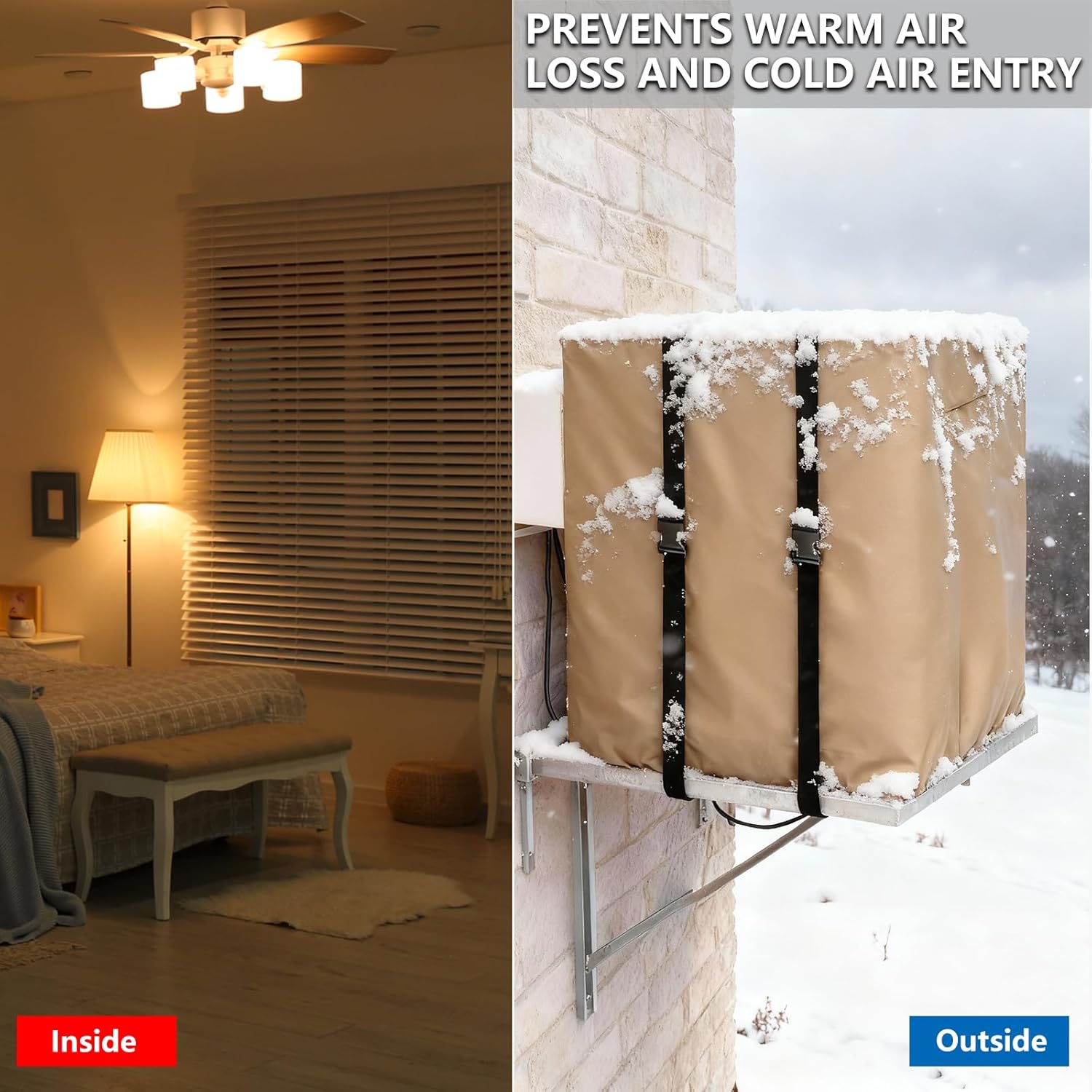 Side Draft Swamp Cooler Cover,Equipped with 2 Covers Straps, Heavy-Duty 600D Waterproof Evaporative Cooler Cover,Side Draft Evaporative Cooler Weatherproof Covers.34"W x 34"D x 36"H