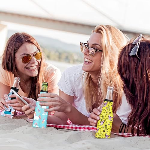 Miniatura 5 de Sublimation Blanks - Funda aislante para botellas de cerveza, 6 unidades, 12 onzas, fundas para botellas de cerveza estándar con cremallera, fundas