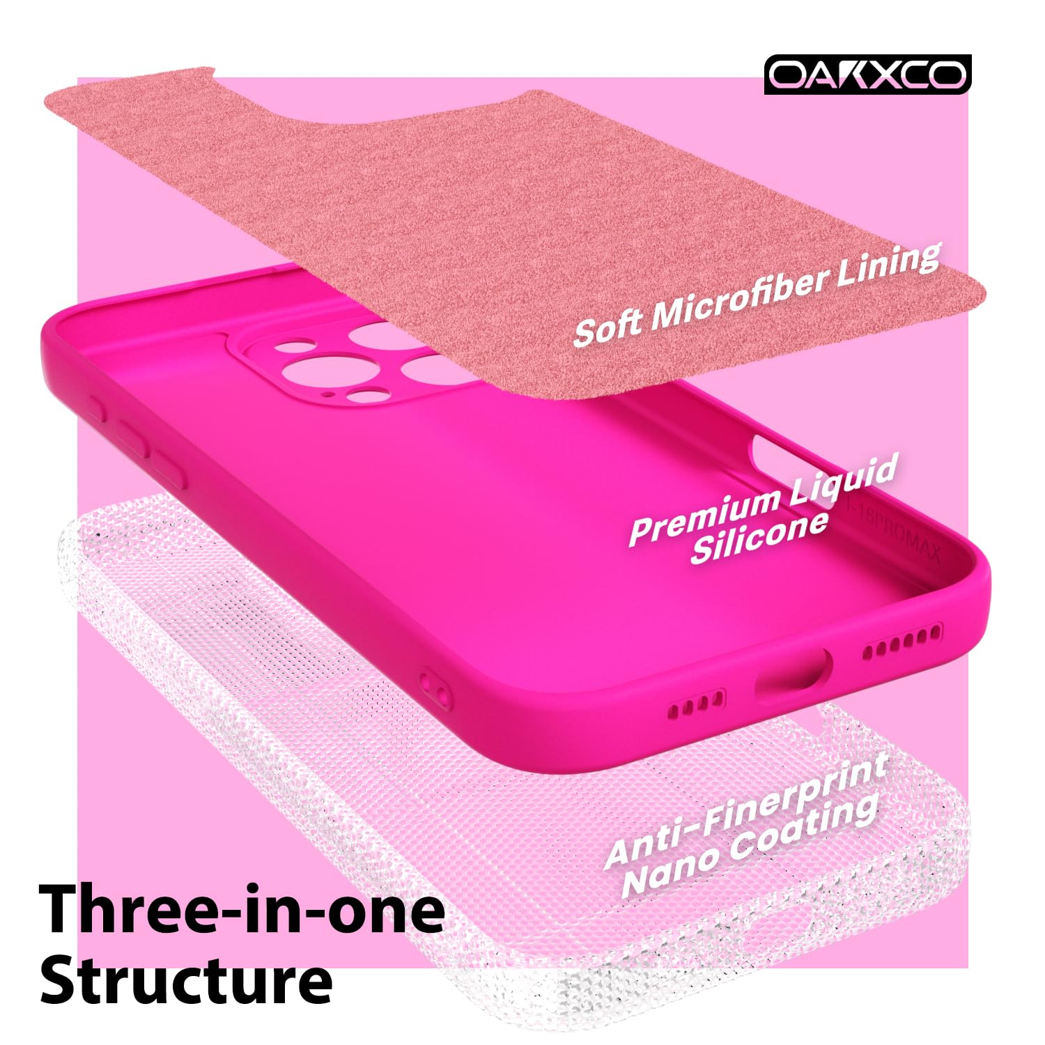 oakxco for iPhone 16 Pro Max Case Liquid Silicone, Soft Rubber Gel Elegant Aesthetic Basic Simple Cover, Cute Thin Slim TPU Matte Solid Color Plain Smooth Case for Women Girl, Light Pink — view 626