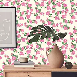 Papel de Parede Toque de Flor Rosa I Crie Paredes I Impresso em alta definição (M)