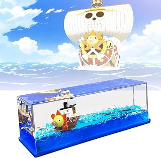 Yolcu gemisi One Piece Fluid Drift şişe "Thousand Sunny" Ship Fluid Drift Bottle, tek kutuda batmayan tekne, korsan gemi dekorasyonu, ev, araba, vitrinler, masa dekorasyonu için bir gemi