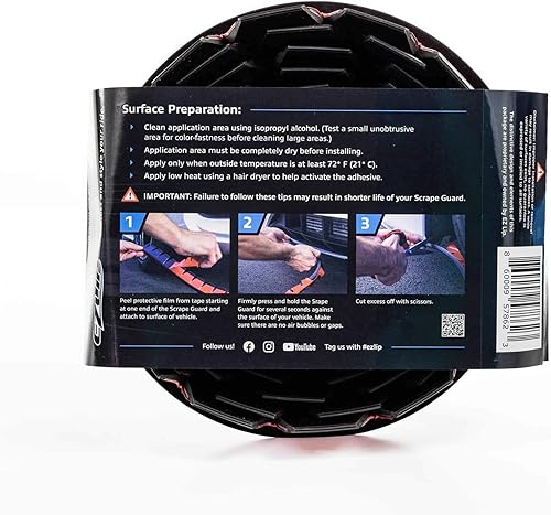 Miniatura 3 de EZ Lip – Protector de rayado original universal de 8.0 pies para parachoques delantero con placa deslizante de armadura