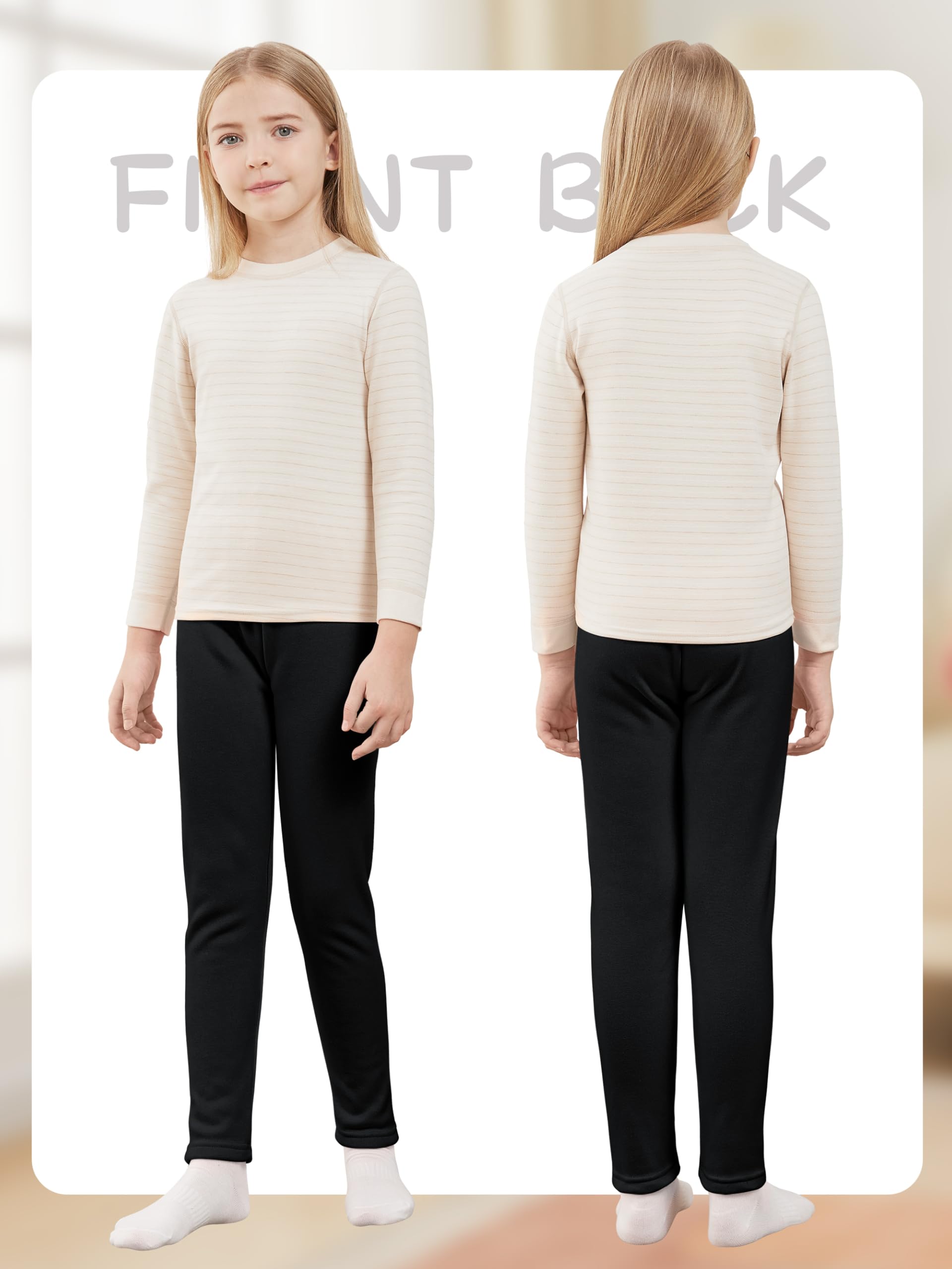 Leggings de algodón con forro polar para niñas, cálidos, cálidos, gruesos, térmicos
