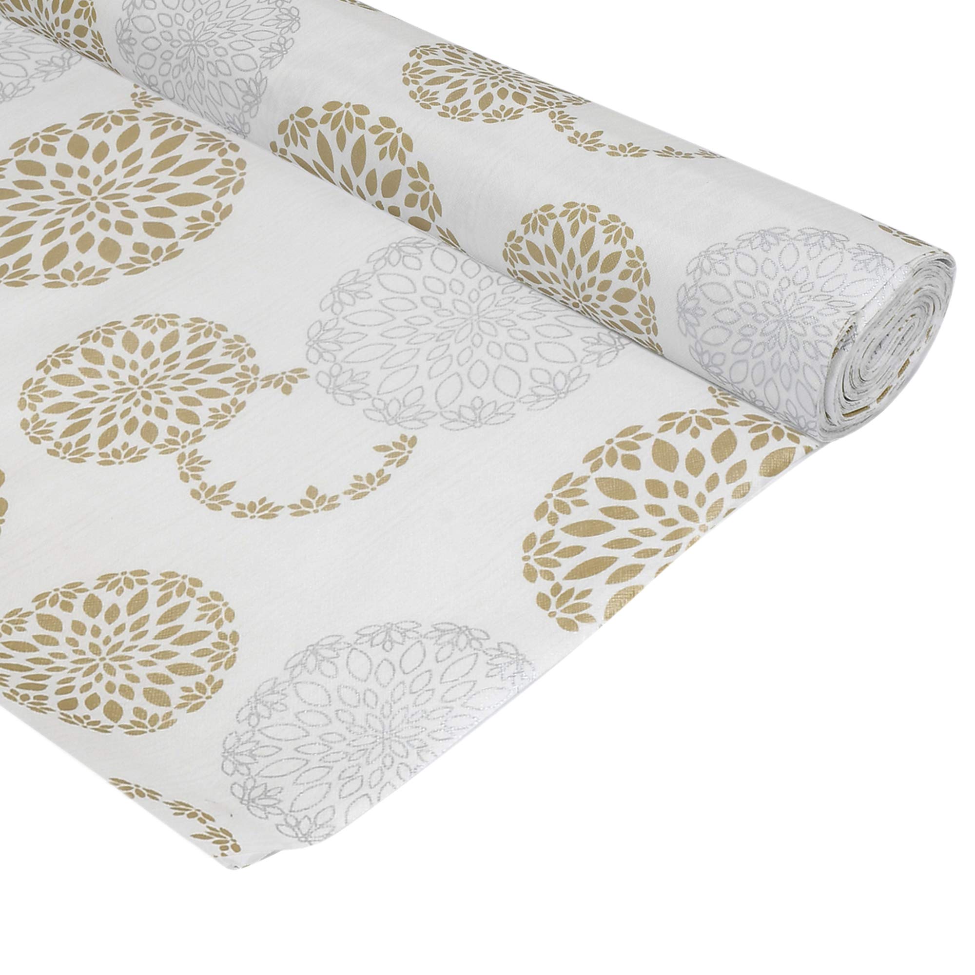 Kuber Industries Rangoli Print PVC Wardrobe Kitchen Drawer Cupboard Cabinet Shelf Mat, Shelf Liner 10 Mtr (White)-KUBMART15087