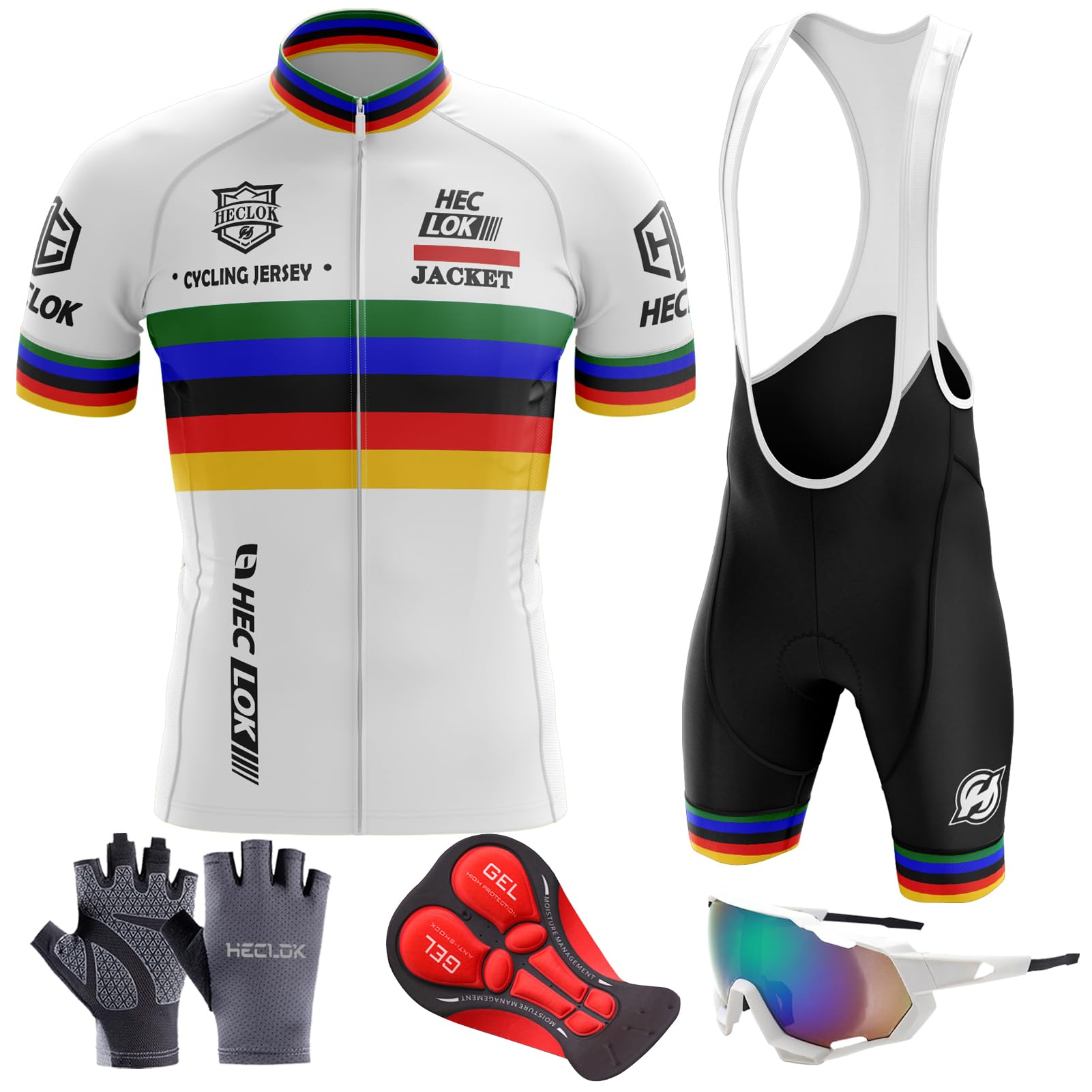 Ensemble Cycliste Homme Manches Courtes - Maillot Respirant & Cuissard Gel 3D pour VTT et Route | Tenue de Vélo Professionnelle à Séchage Rapide | Personnalisable Logo