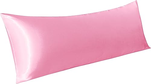 Vista 77 de BEDSUM Paquete de 2 fundas de almohada de satén de seda King para cabello y piel, suaves y lujosas, fundas de almohada con cierre de sobre, 20 x 36