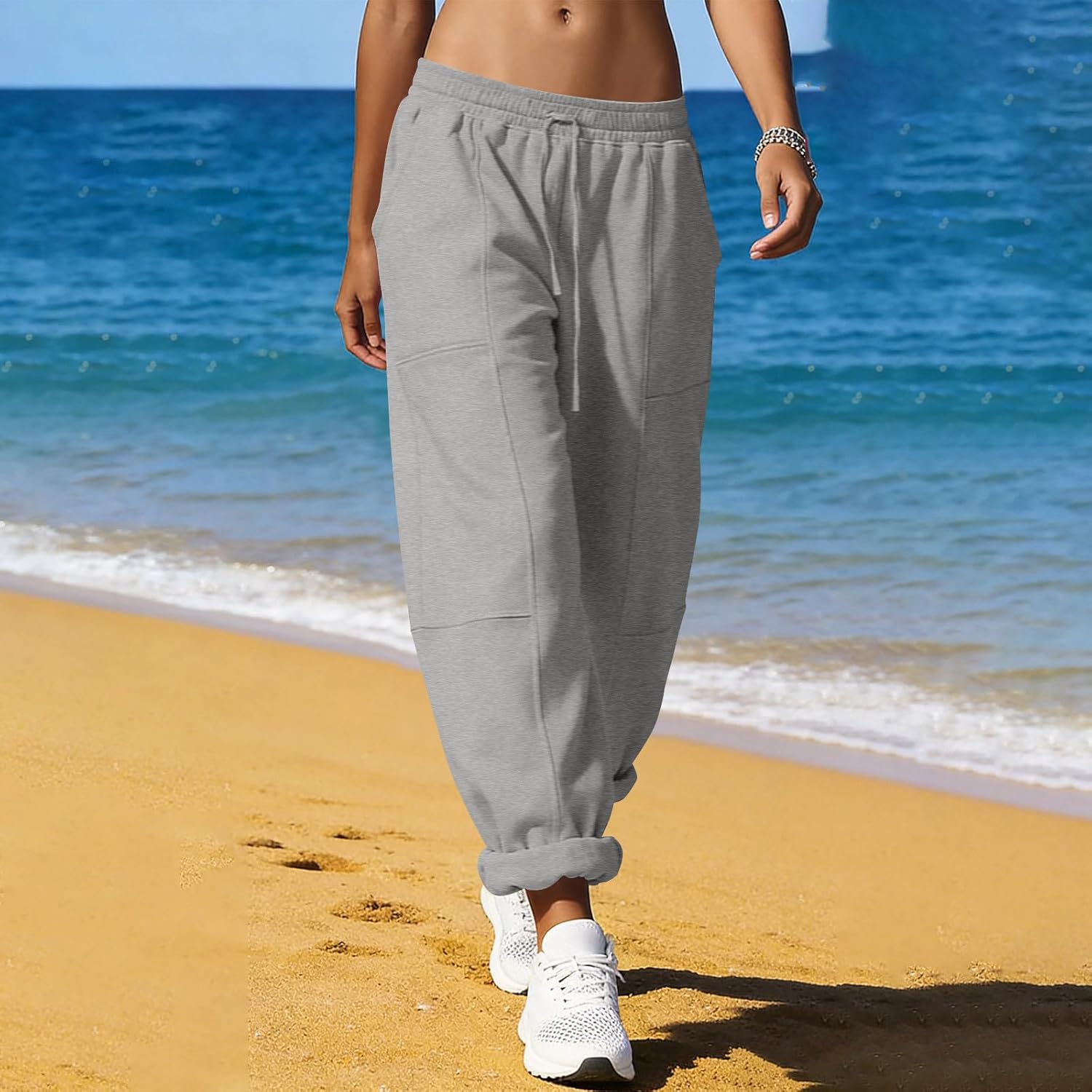 Women's Drawstring High Waist Jogger Pants Oversized Lantern Cargo Pants with Pockets Casual Streetwear Y2K Pants