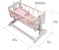 Vista 5 de Badger Basket Cama de Muñeca Heredera con Manta Para Muñecas de 18-20 Pulgadas Diseño Clásico para Juego Imaginativo
