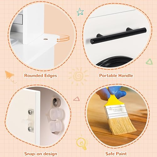 Miniatura 7 de MAMIZO Cocina de juego para niños, cocina de juguete de chef de madera con lavadora, dispensador de agua, estufa, sonido y luz reales, teléfono,