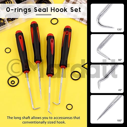 Miniatura 6 de Juego de 225 alicates de anillo a presión que incluye alicates de anillo de retención rectos y doblados, 5 tamaños de clips en C, juego de anillos