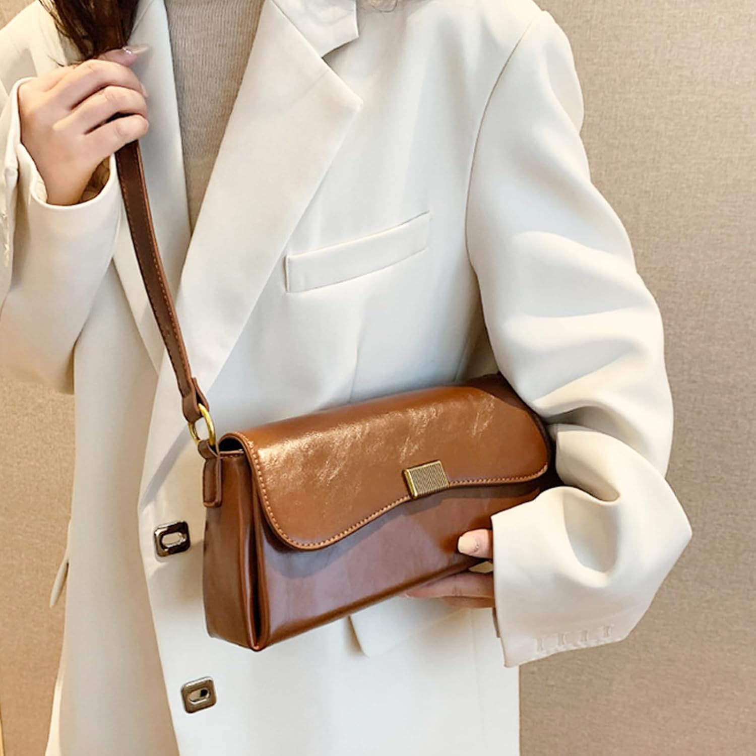 Purses for Women Vintage Shoulder Bags Women's Tote Handbags PU Leather Crossbody Bag with Adjustable Strap - Image 3