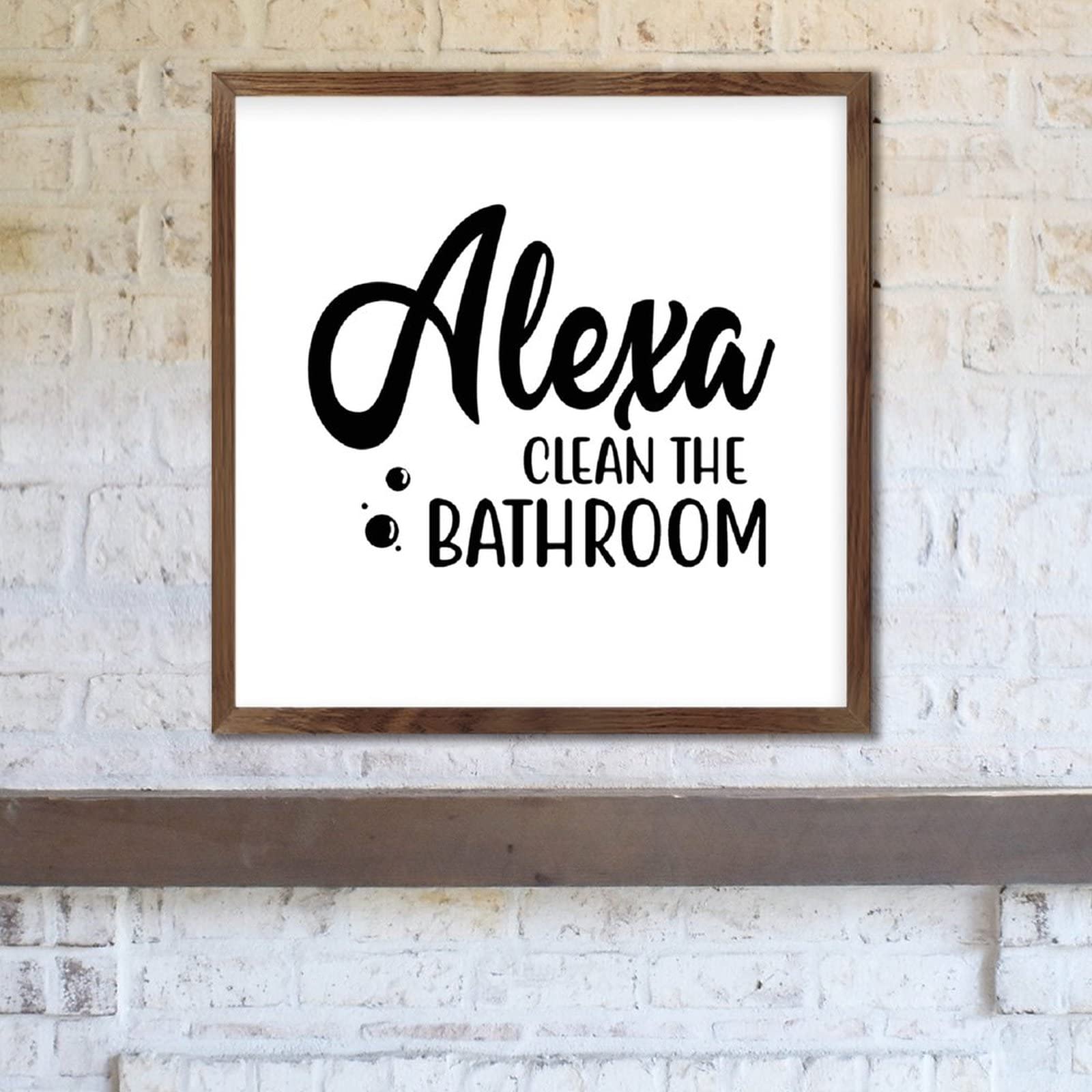 Targa da tavolo in ceramica con logo Alexa Do The Laundry in stile vintage, con supporto in legno, decorazione per scrivania, ufficio, ispirazione, positivo, unico, regalo di ringraziamento