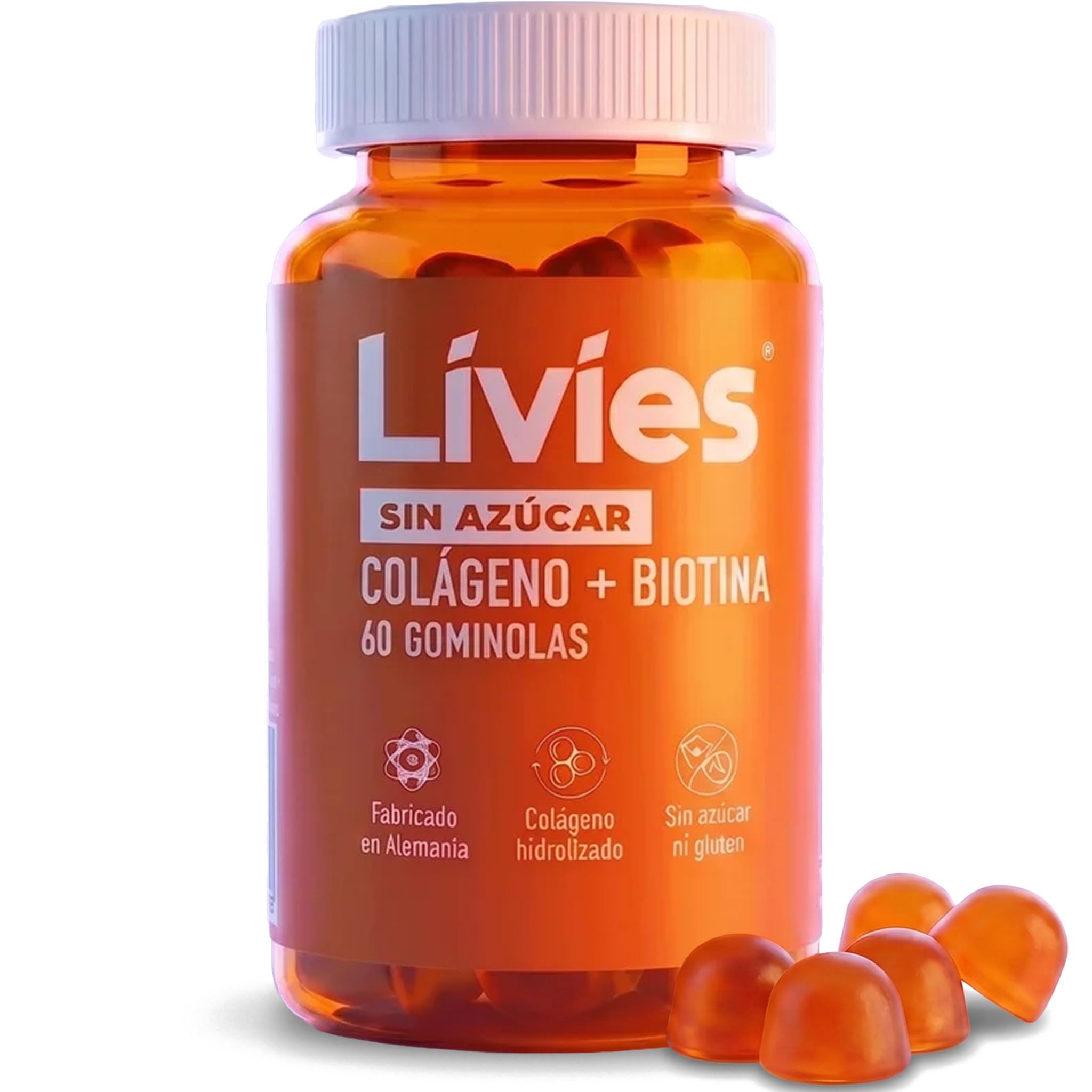 Gummies de colágeno + biotina, con colágeno, vitamina C, zinc y complejo vitamínico, sin azúcar, sin gluten, sabor: papaya, carambola y cereza, 360 gummies, fabricado en Alemania