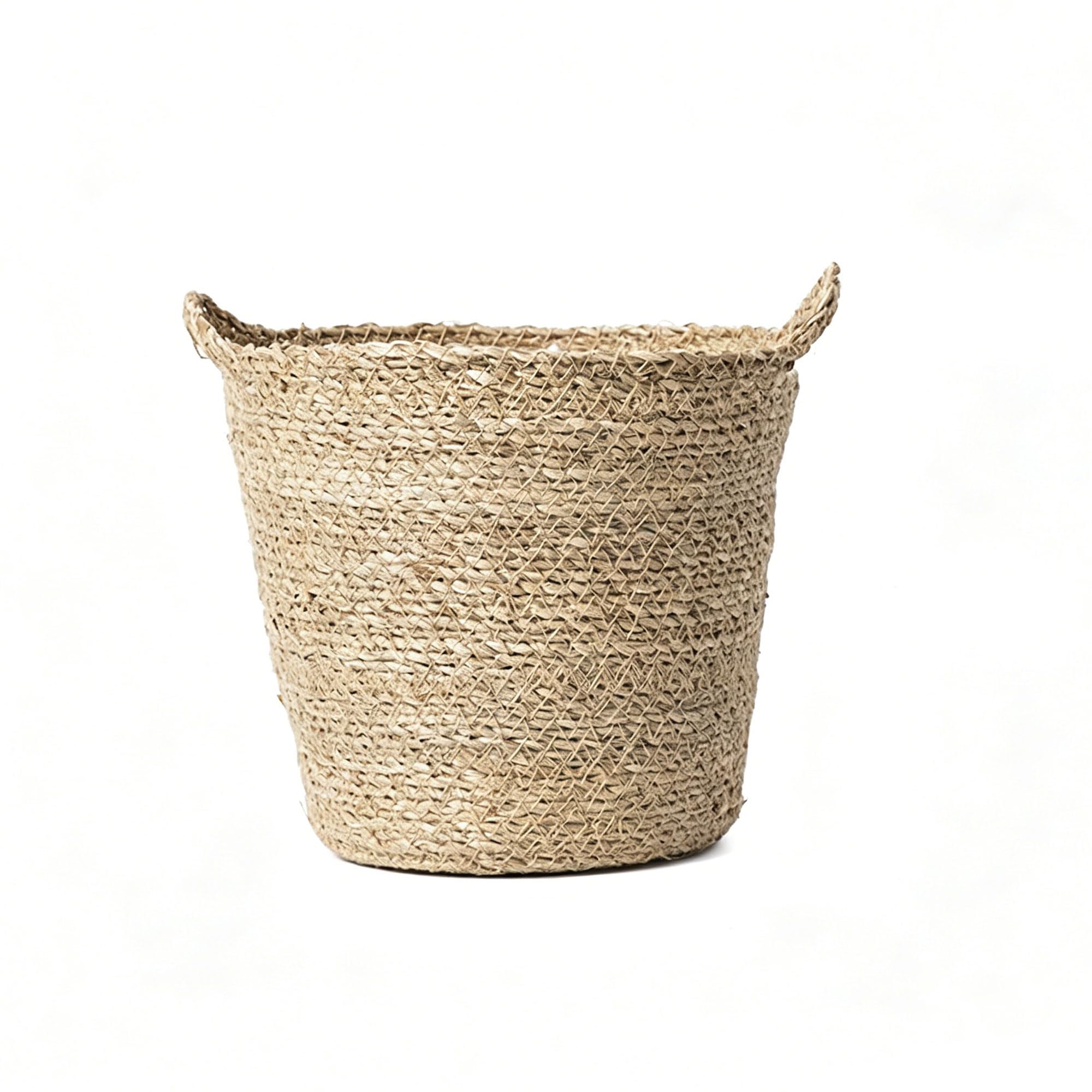 YDJIANCAI 1 Pcs Seagrass Indoor Planter With Plastic Lining, Woven Wicker Basket For Plants And Flowers, Rustic Flowerpot Cover, Natural Plant Container For Home Decor(Size:Medium)