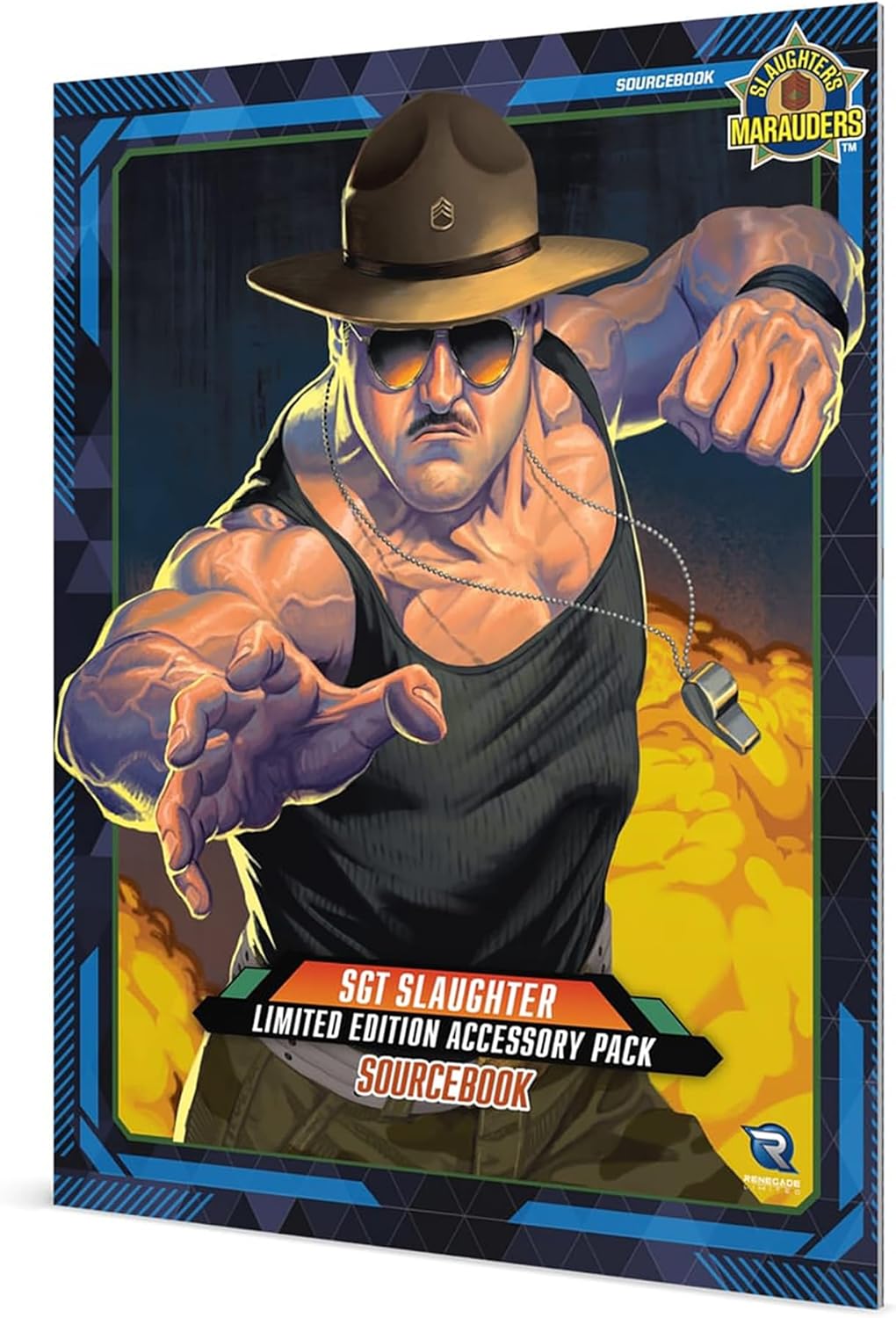 Renegade Game Studios G.I. Joe RPG Sgt Slaughter Limited Edition Accessory Pack with 28mm Miniature & Tactical Maps