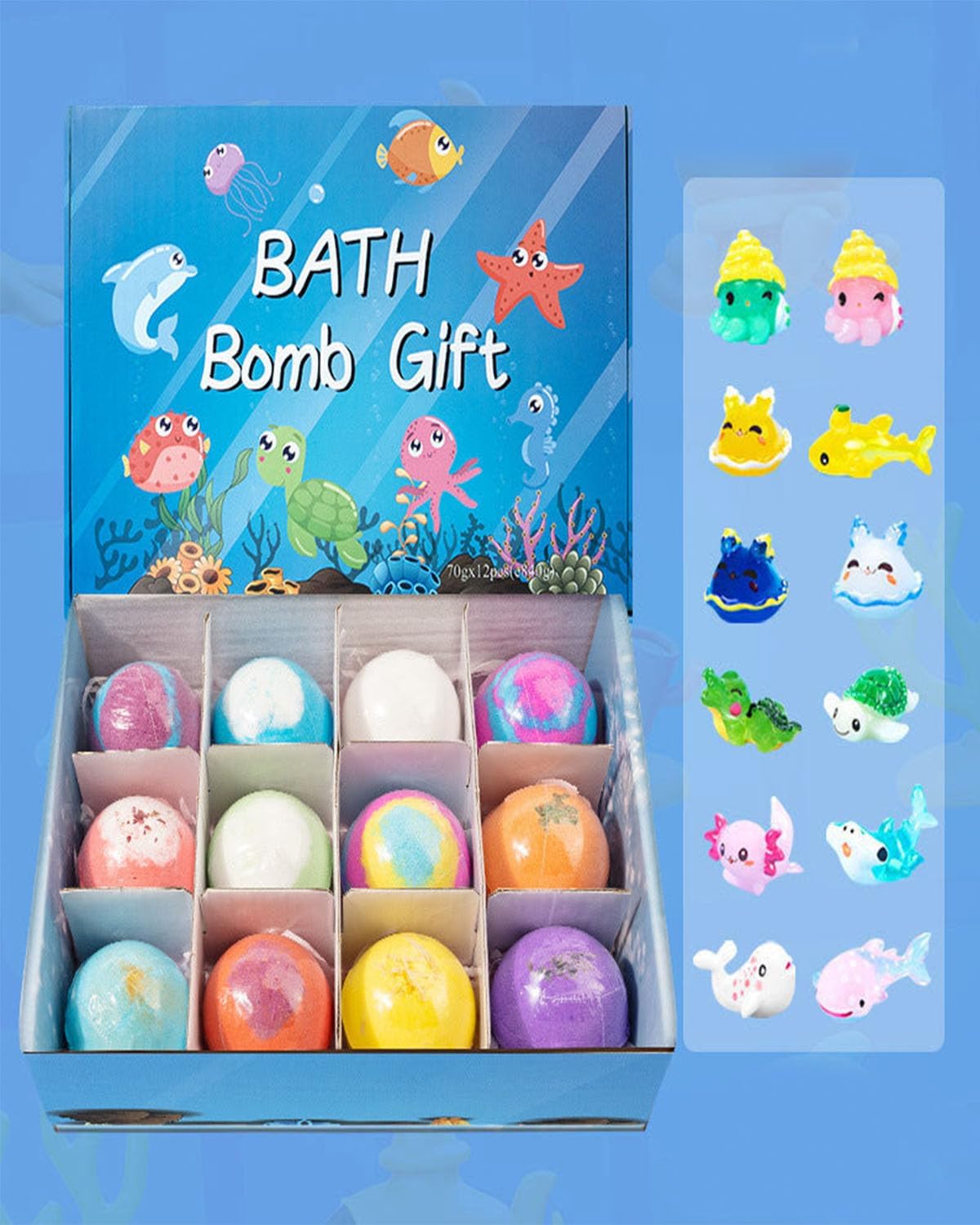 Natural Bath Bombs for Kids with Mega Bubbles & Surprise Inside Kids Bath Bombs Gift Set with Hidden Toys for Boys and Girls Fun Bathing Experience with Fizzy Colorful Bubbles